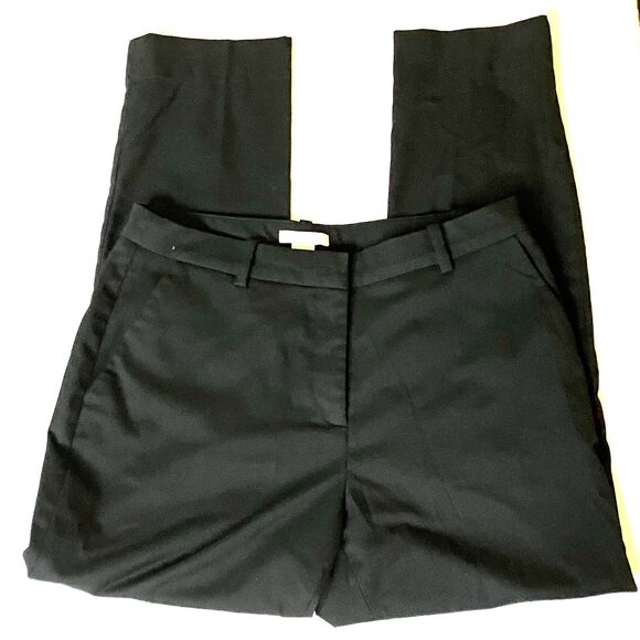 H&M Dress Pants Straight Skinny Ankle Flat Black 8 Waist 31-32.5" - Picture 2 of 16